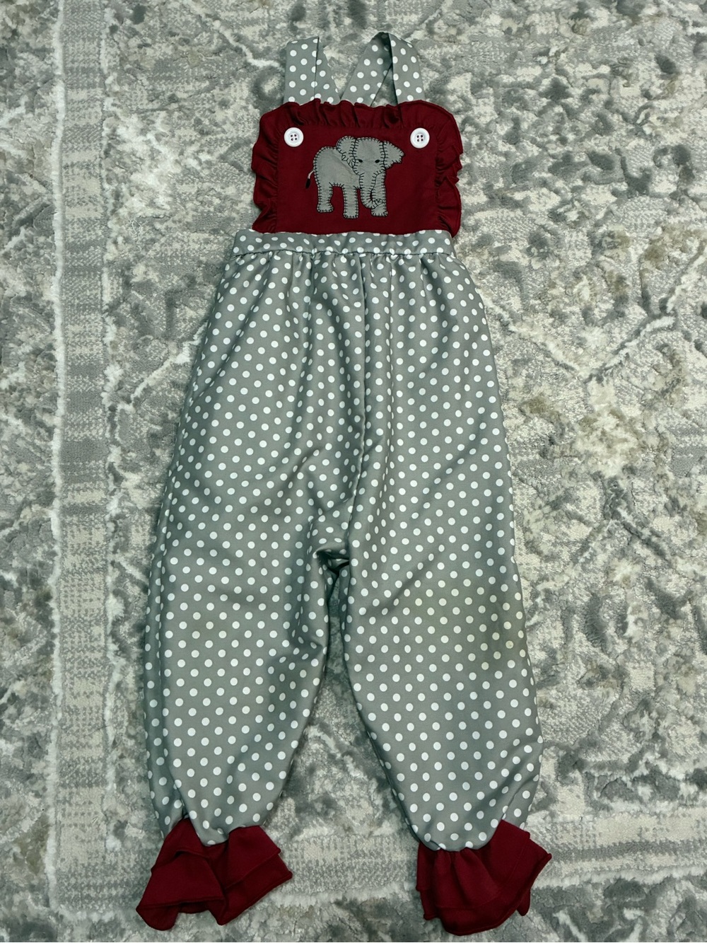 Alabama Elephant Outfit Longall Football polkadots